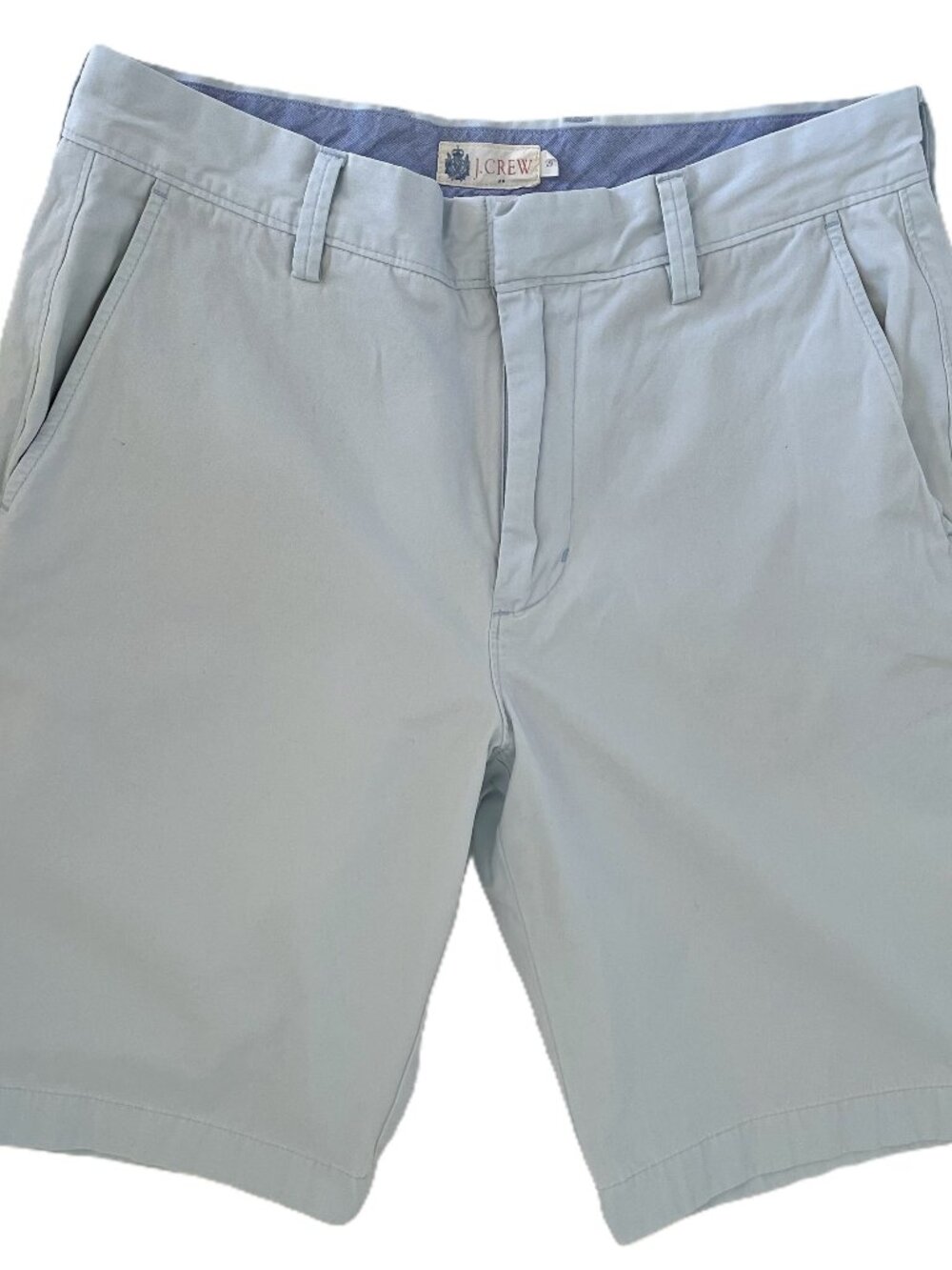 J Crew Men’s Size 29 Chino Shorts Light Blue Cotton Flat Front Casual
